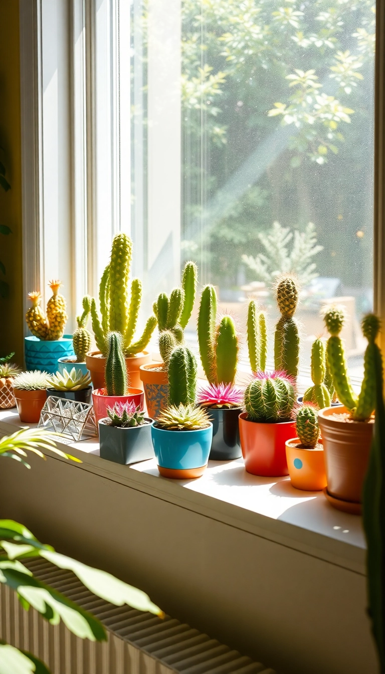 39 Old Mexican House Ideas to Spice Up Your Home Decor - 20. Vibrant Cactus Decor