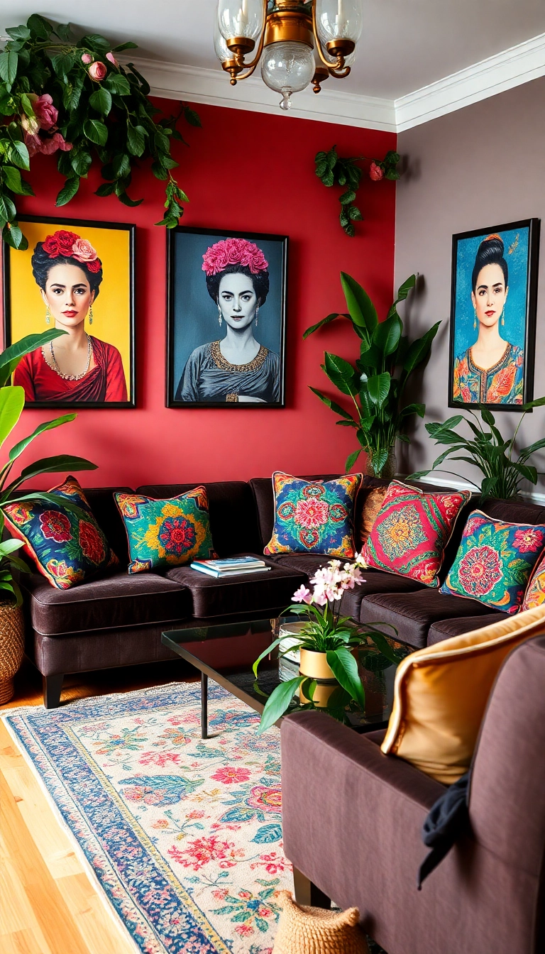 39 Old Mexican House Ideas to Spice Up Your Home Decor - 16. Colorful Frida Kahlo Inspirations