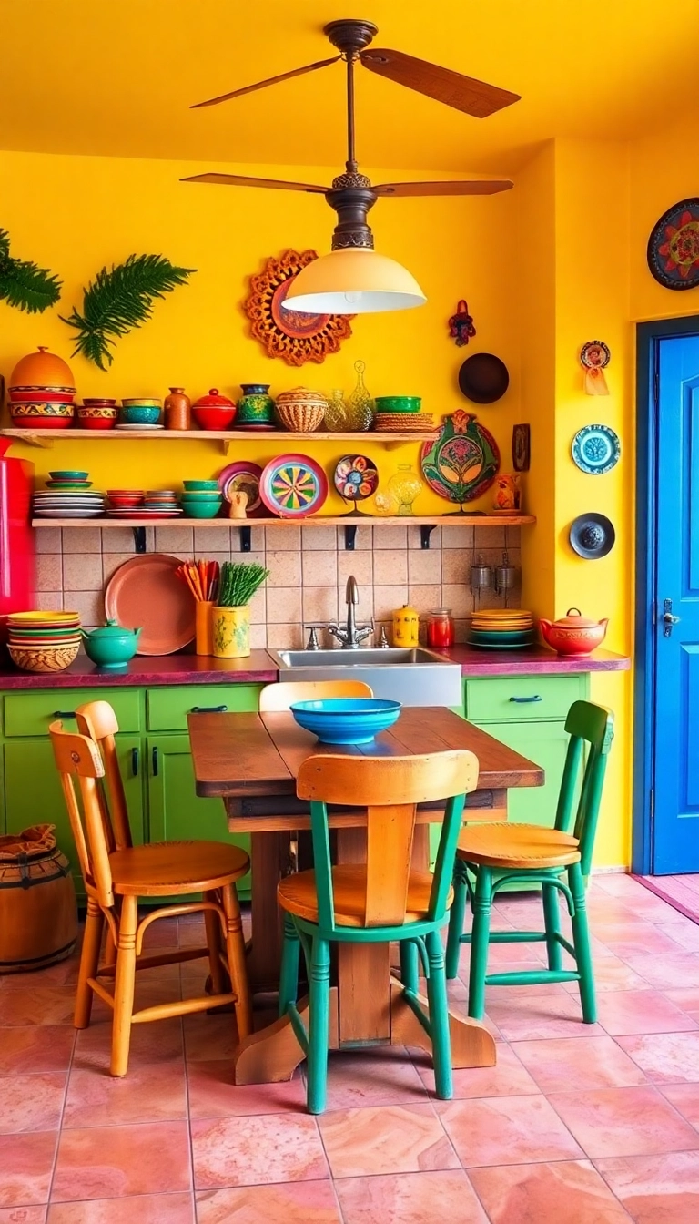 39 Old Mexican House Ideas to Spice Up Your Home Decor - 8. Brightly Colored Walls