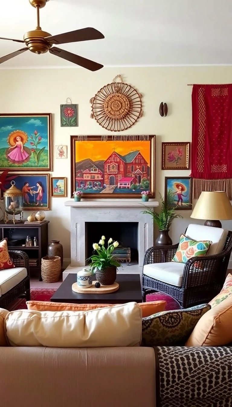 39 Old Mexican House Ideas to Spice Up Your Home Decor - 11. Handmade Artwork