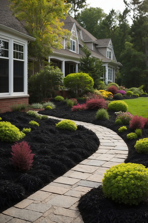 Black Mulch Landscaping Ideas