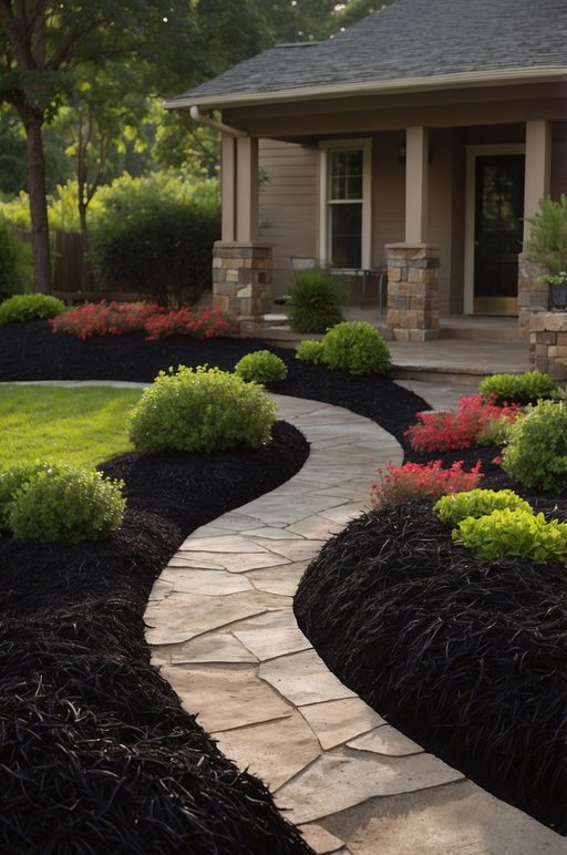 Black Mulch Landscaping Ideas