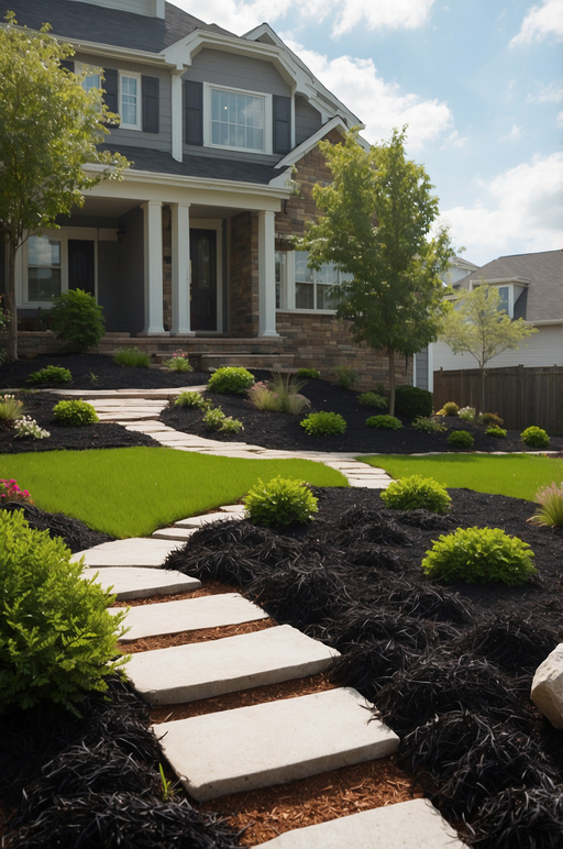 Black Mulch Landscaping Ideas