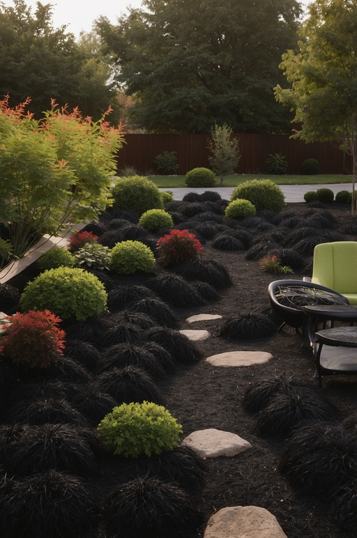 Black Mulch Landscaping Ideas