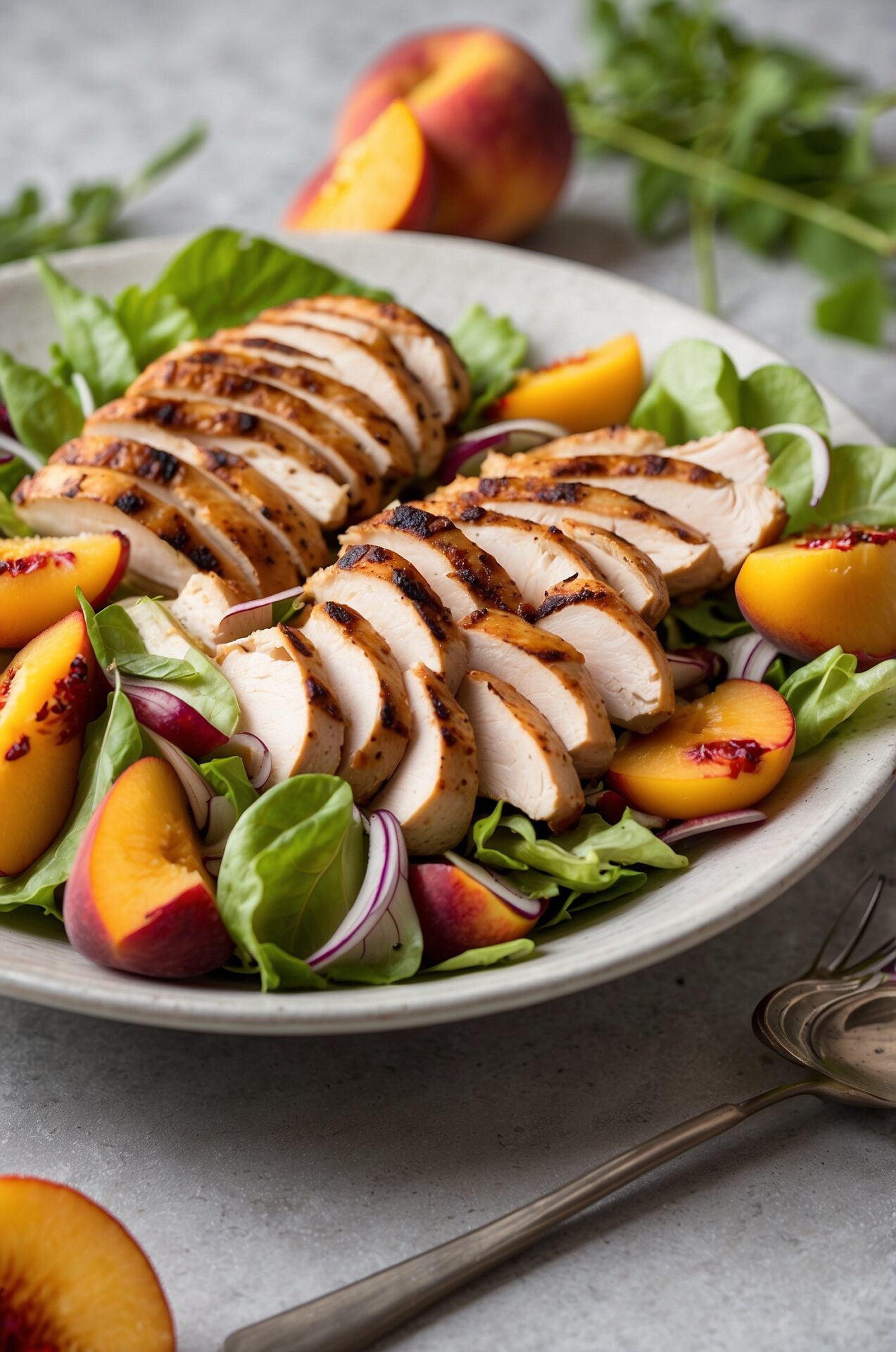 Grilled Chicken and Peach Salad