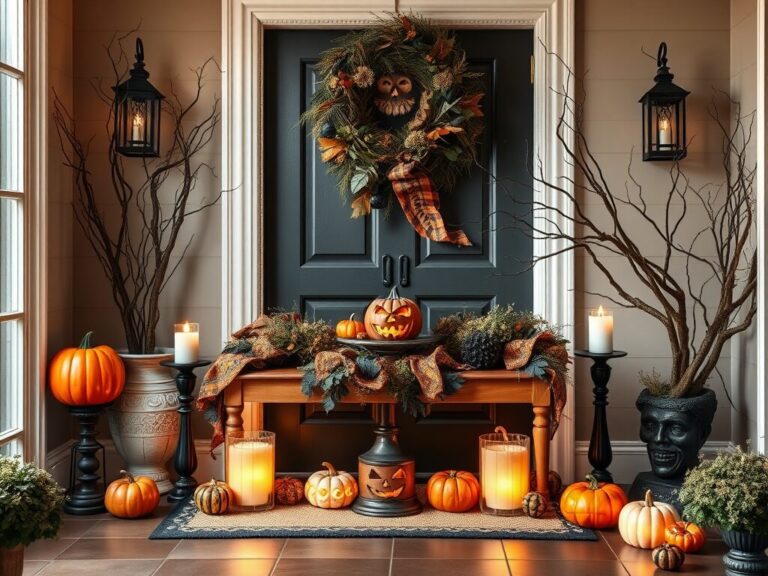 20 Spooktacular Front Entry Table Halloween Decoration Ideas to Impress Your Guests