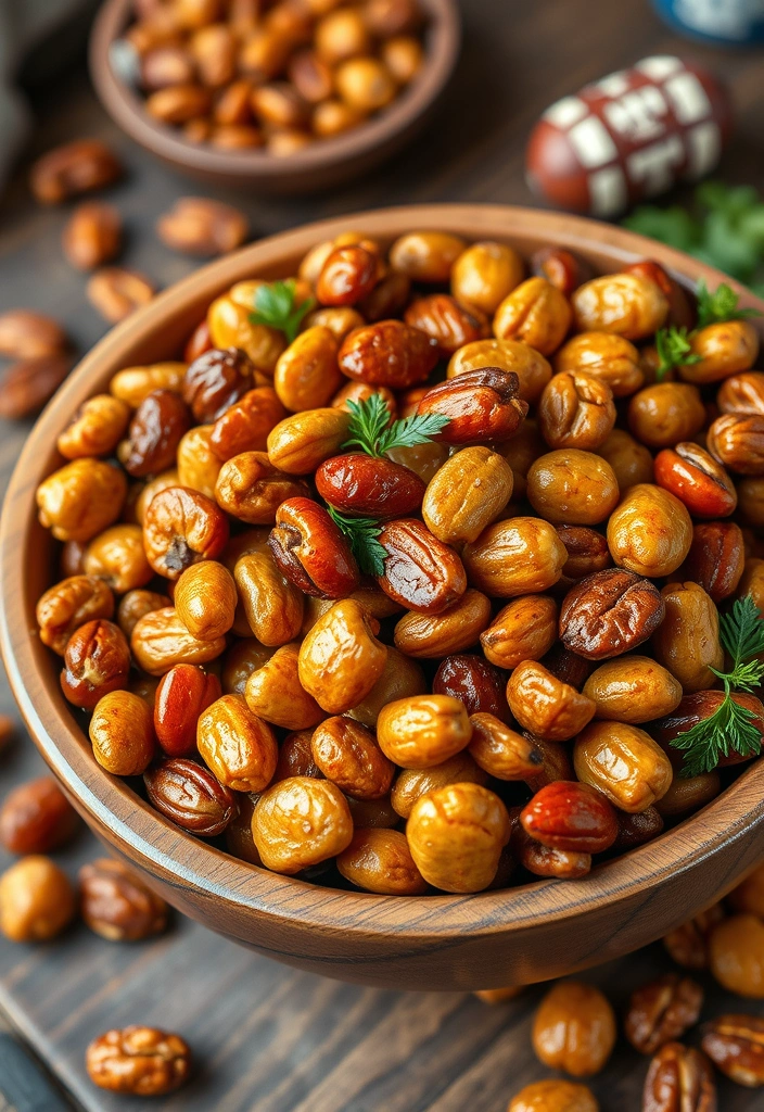 24 Easy Pleasy Snacks for Game Day Parties (You Won't Believe #11!) - 5. Sweet and Spicy Mixed Nuts