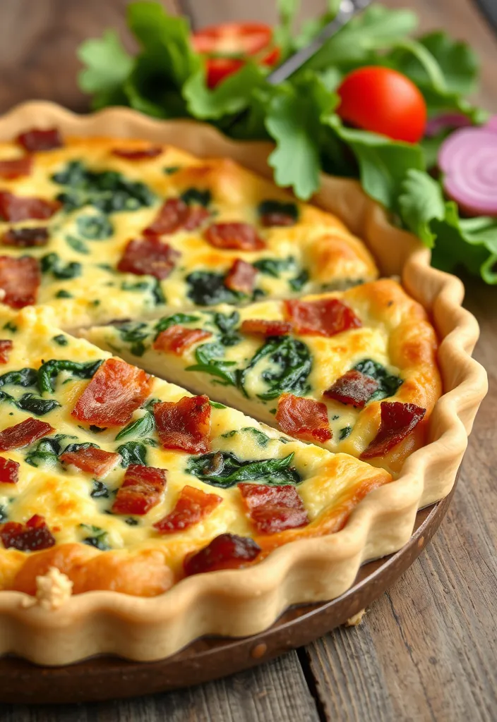 22 Genius Ways to Cook Bacon in the Oven (and Keep Your Kitchen Mess-Free!) - 10. Bacon & Spinach Quiche