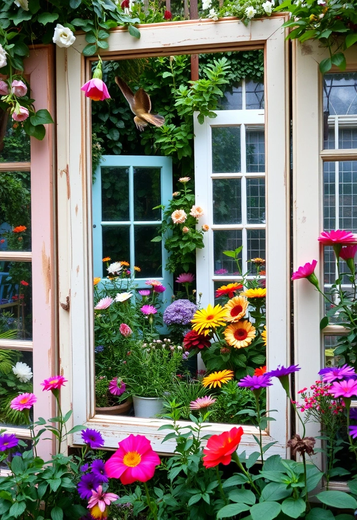 26 Inexpensive Garden Edging and DIY Borders That Will Transform Your Yard (You Won't Believe #10!) - 15. Vintage Window Frame Borders