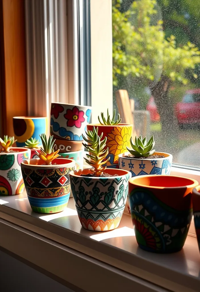 23 Homemade Valentine Gift Ideas for Him That Will Make His Heart Melt! - 11. Hand-Painted Plant Pots