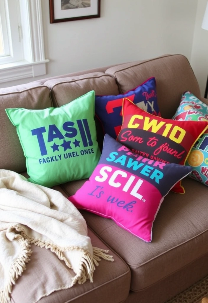 27 Creative Room Decor Hacks That Cost Absolutely Nothing! - 6. Upcycled T-Shirt Pillows