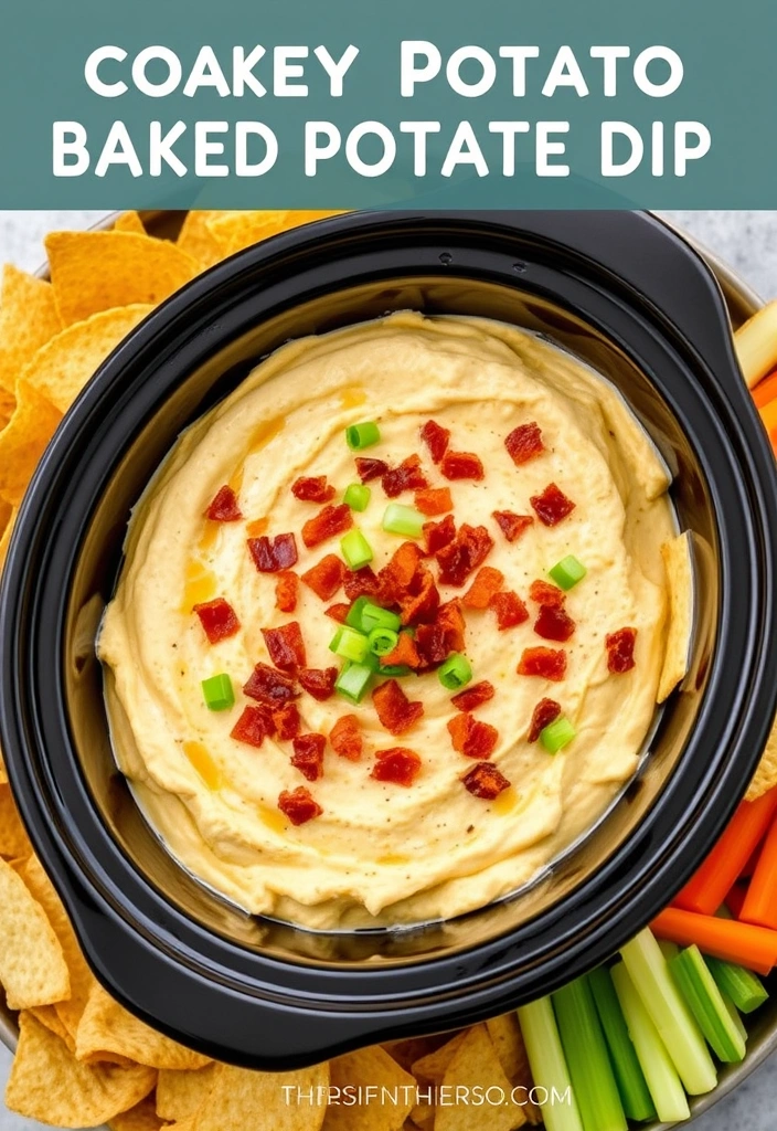 23 Crockpot Appetizer Ideas That Will Steal the Show (Your Guests Will Beg for the Recipes!) - 14. Baked Potato Dip