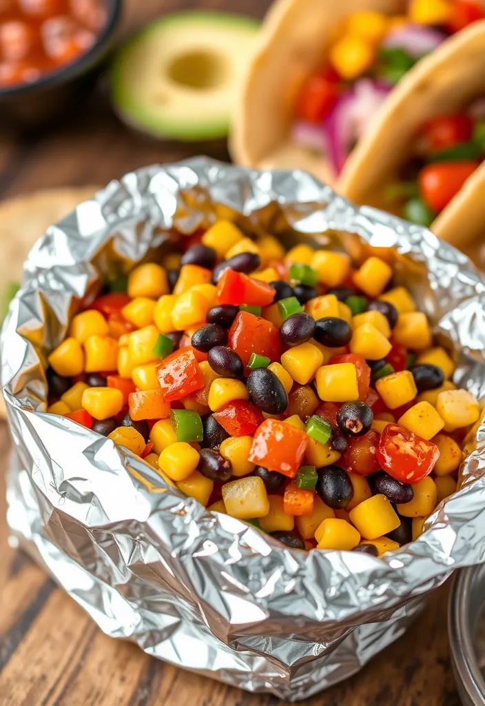 20 Foil Packet Meals You’ll Wish You Discovered Sooner (Perfect for Grilling!) - 15. Spicy Veggie Tacos