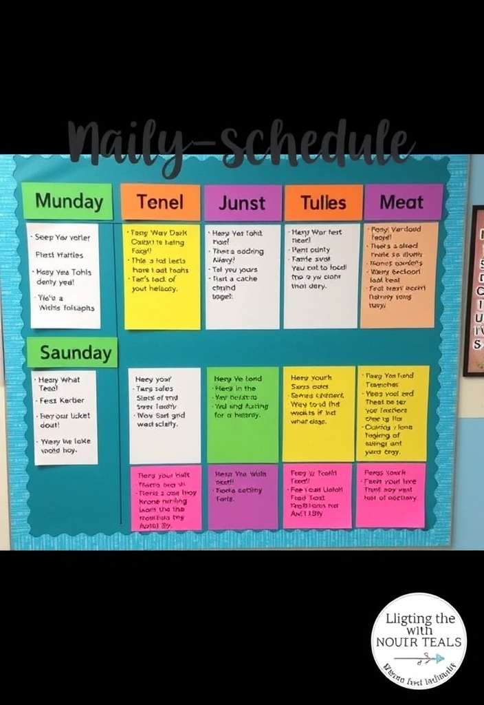 28 Unique Bulletin Board Ideas for Teachers' Classrooms That Will Inspire Every Student! - 26. Daily Schedule: Keep Students Informed