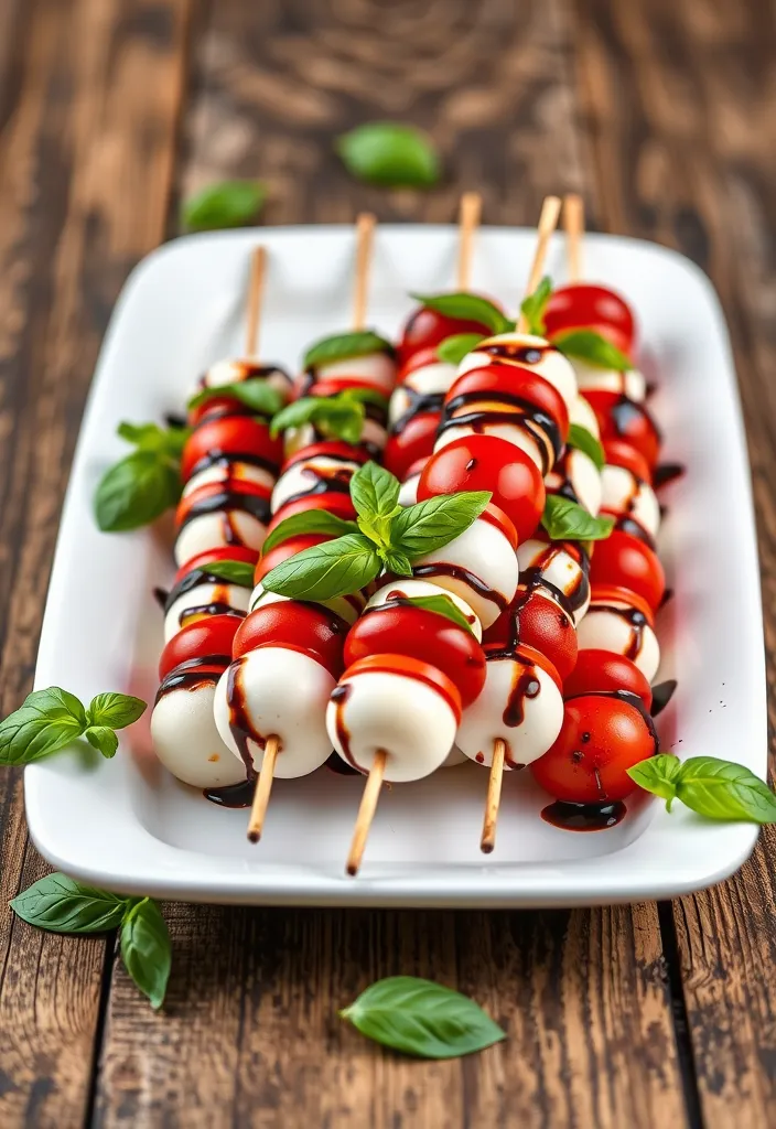 21 Easy Party Appetizers That Will Wow Your Guests (You Won't Believe #12!) - 1. Caprese Skewers