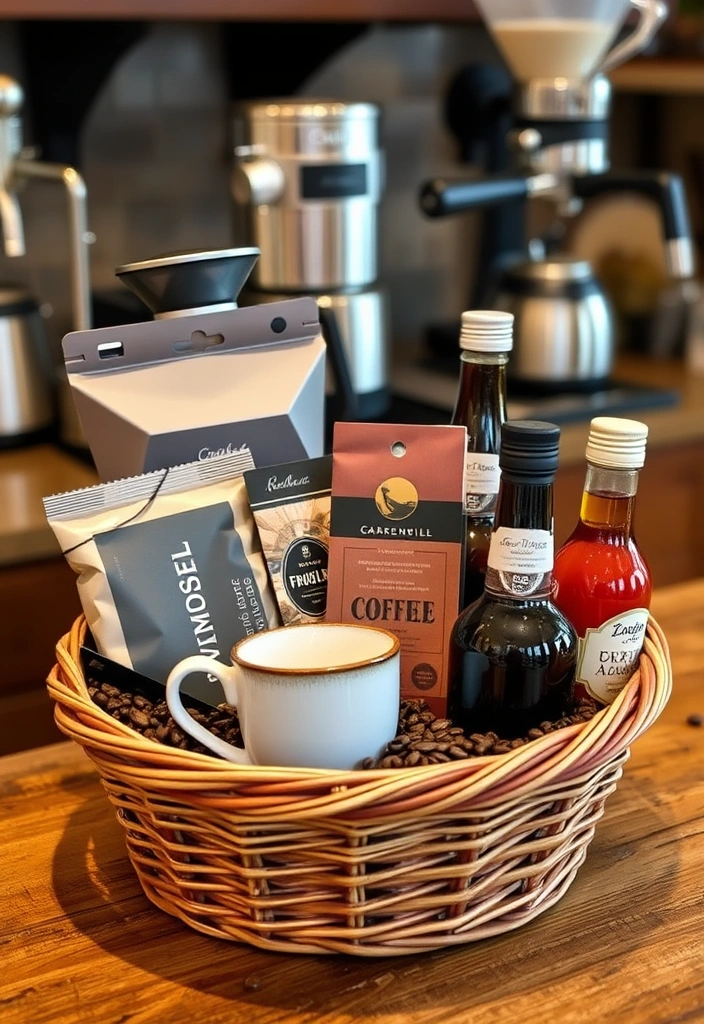 29 Creative School Auction Gift Basket Ideas That'll Make Your Fundraising Efforts Soar! - 9. Coffee Lover's Basket