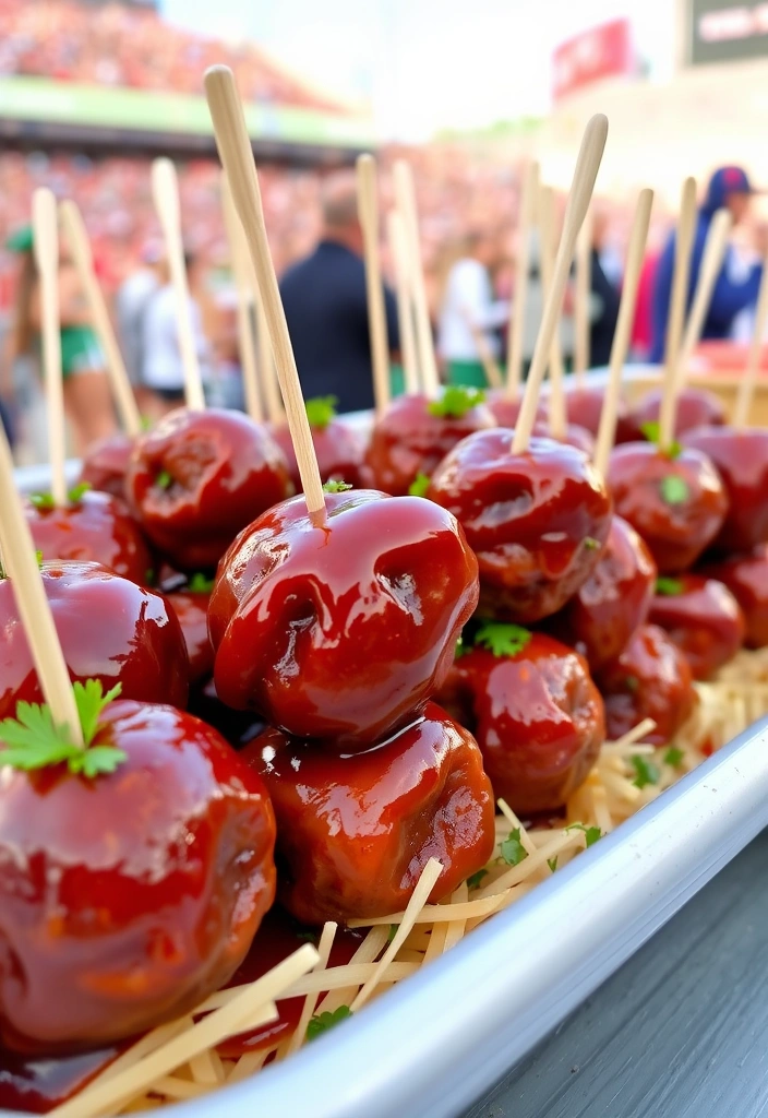 24 Easy Pleasy Snacks for Game Day Parties (You Won't Believe #11!) - 19. Meatballs on Toothpicks