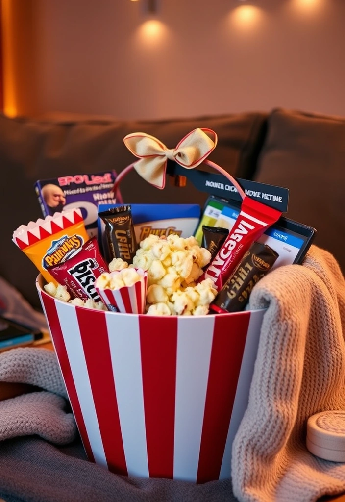 20 Homemade Gift Baskets That Will Leave Your Friends Speechless! - 4. Movie Night Basket