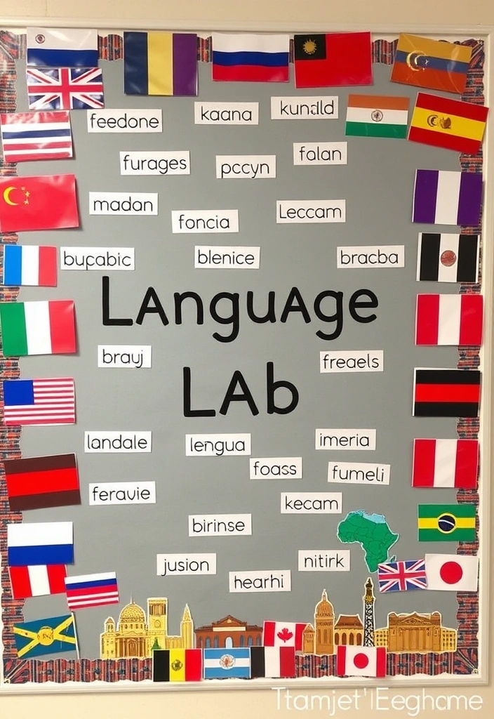 28 Unique Bulletin Board Ideas for Teachers' Classrooms That Will Inspire Every Student! - 17. Language Lab: Explore New Languages