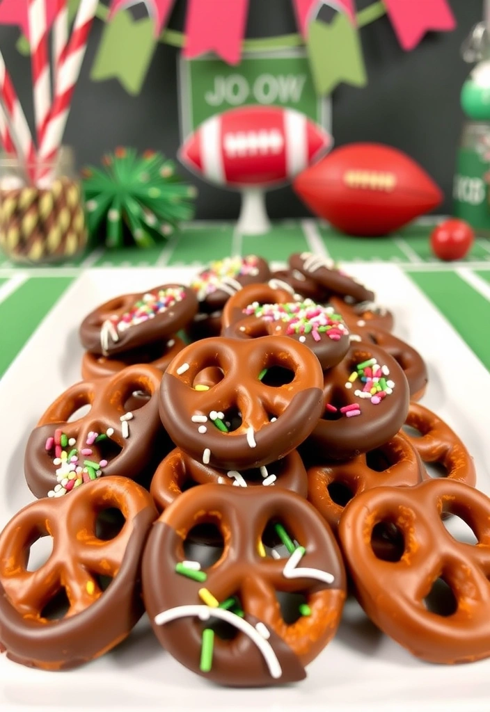 24 Easy Pleasy Snacks for Game Day Parties (You Won't Believe #11!) - 12. Chocolate-Covered Pretzels