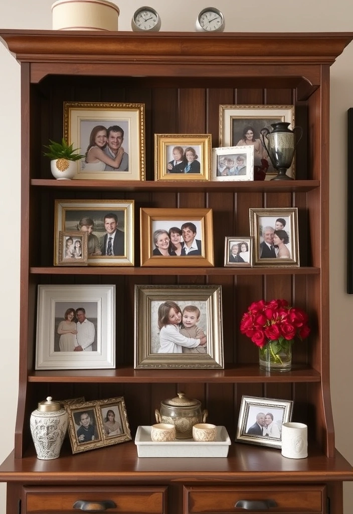 26 Hutch Redo Ideas That Will Transform Your Space (You Won't Believe #14!) - 24. Personal Touch with Family Photos