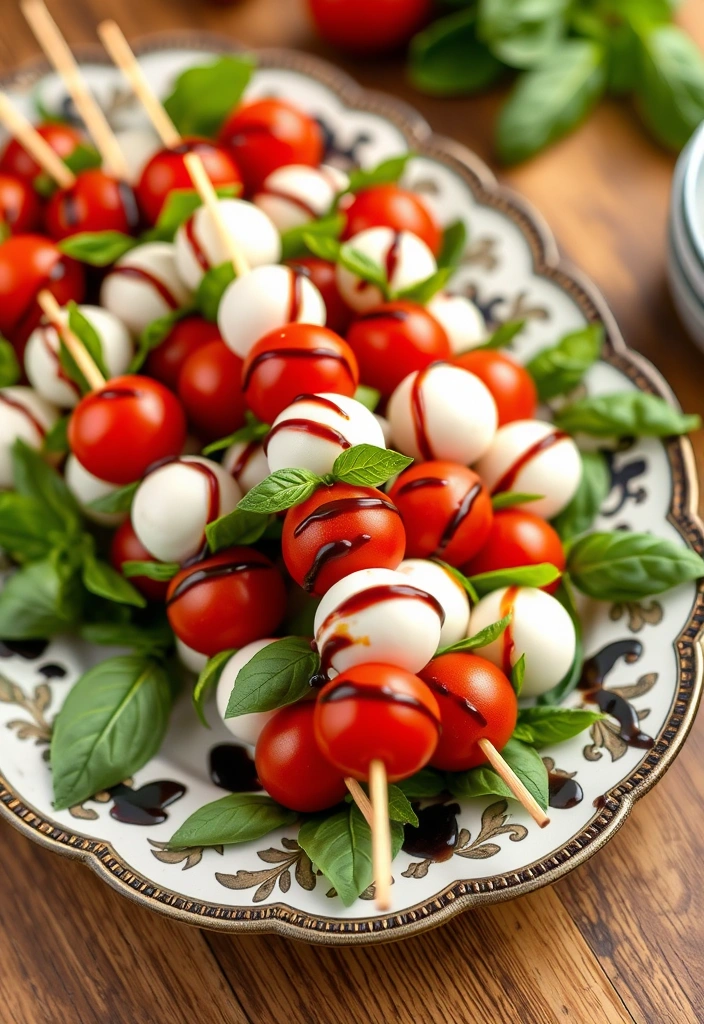 24 Easy Pleasy Snacks for Game Day Parties (You Won't Believe #11!) - 13. Caprese Skewers