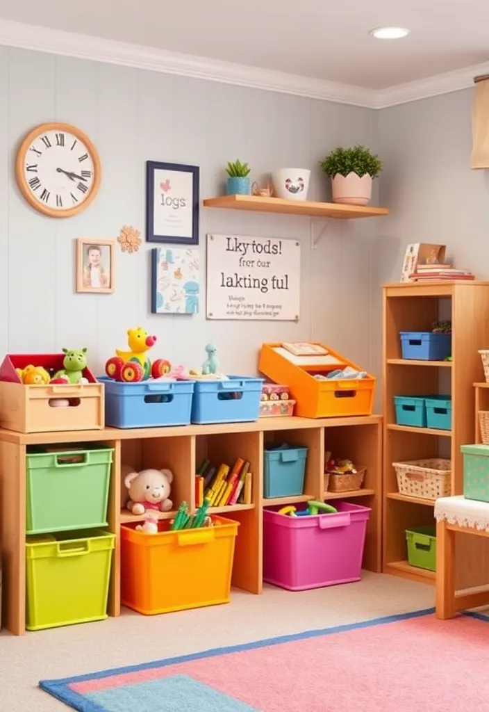 27 Home Decorating Storage Ideas That'll Transform Your Space! - 16. Stylish Storage for Kids’ Toys