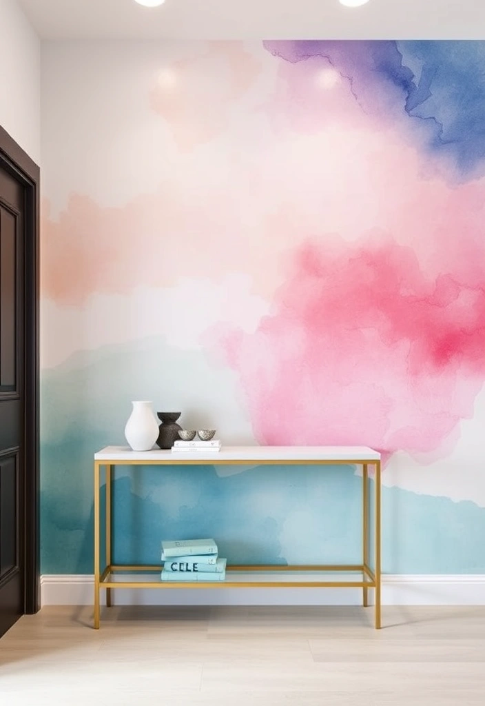 28 Foyer Accent Wall Ideas That Will Transform Your Entryway (You Won't Believe #15!) - 14. Artistic Paint Techniques