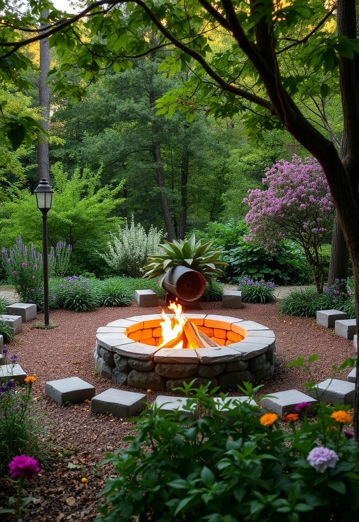 22 Deck and Patio Fire Pit Ideas That Will Ignite Your Outdoor Evenings! - 14. Fire Pit with Natural Surroundings