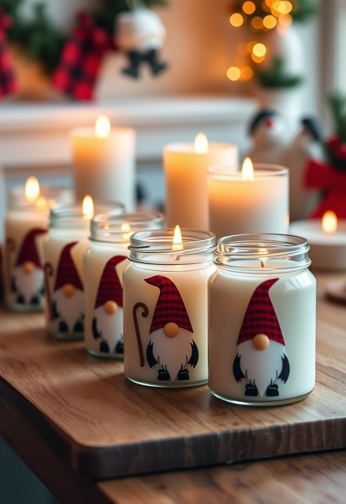 23 DIY Christmas Gnomes That’ll Make Your Holidays Extra Magical! (You Won't Believe #12!) - 15. Gnome-Themed Candles