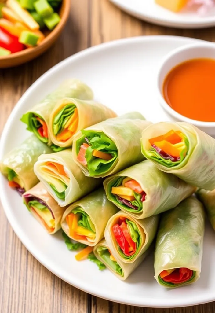 24 Potluck Dishes Ideas That Will Steal the Show at Your Next Gathering! - 19. Veggie Spring Rolls