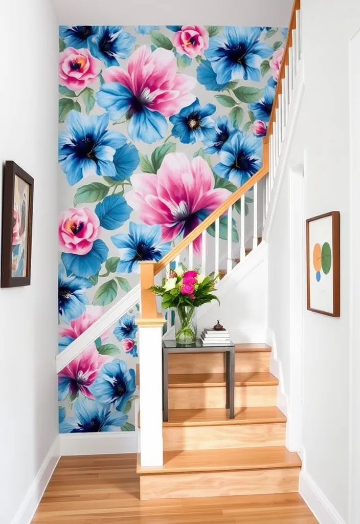 29 Stairway Accent Wall Ideas That'll Make You Say 'WOW!' (You Won't Believe #12!) - 5. Striking Wallpaper Designs