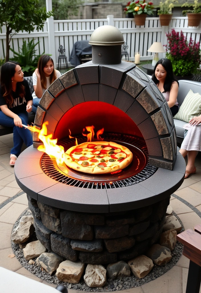 21 Stunning Fire Pit Ideas to Elevate Your Backyard Gatherings (You’ll Love #14!) - 17. Fire Pit with a Pizza Oven