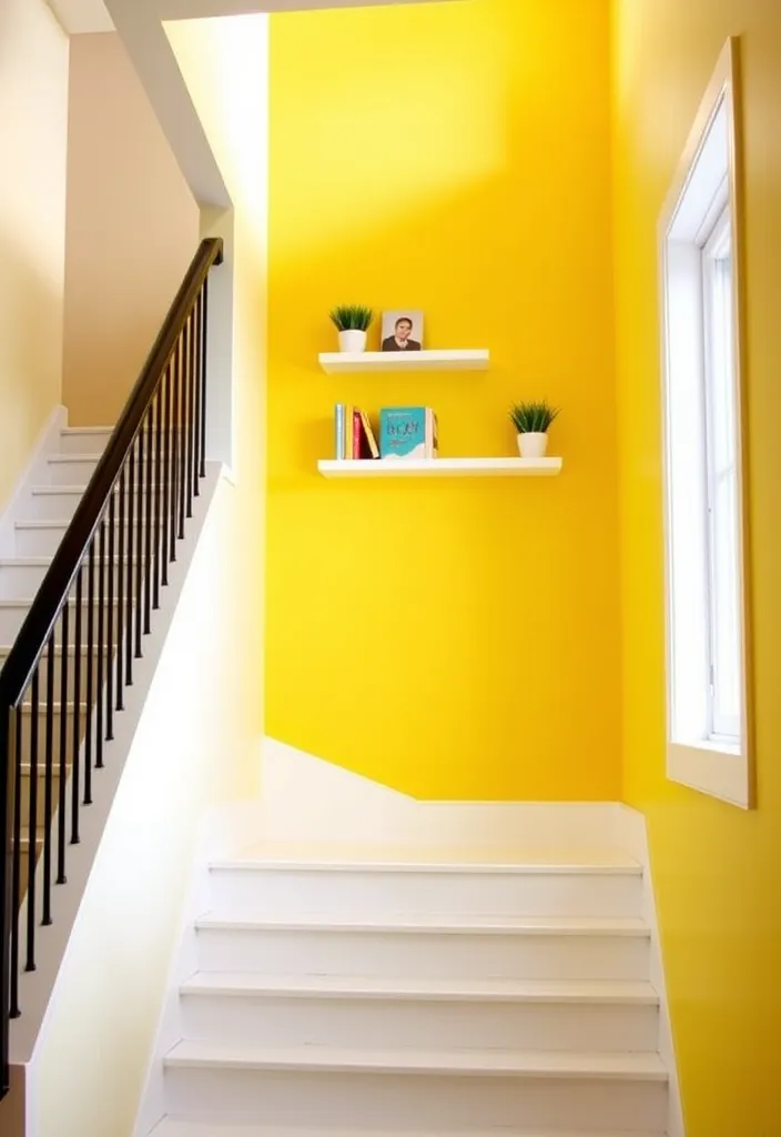 29 Stairway Accent Wall Ideas That'll Make You Say 'WOW!' (You Won't Believe #12!) - 3. Vibrant Color Splash