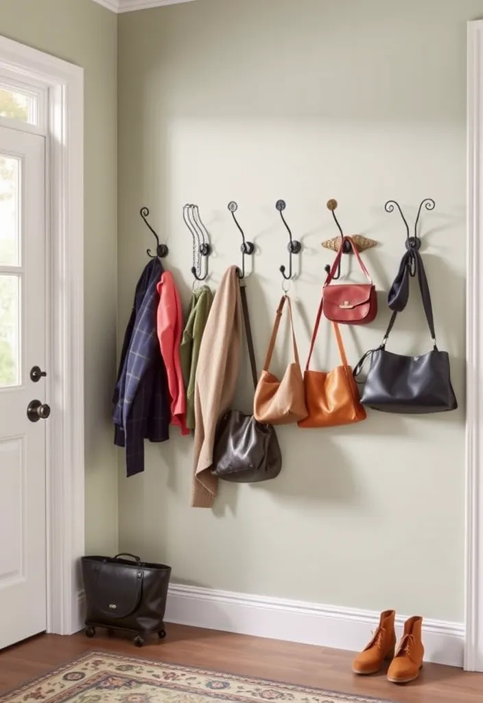 27 Home Decorating Storage Ideas That'll Transform Your Space! - 5. Stylish Wall Hooks