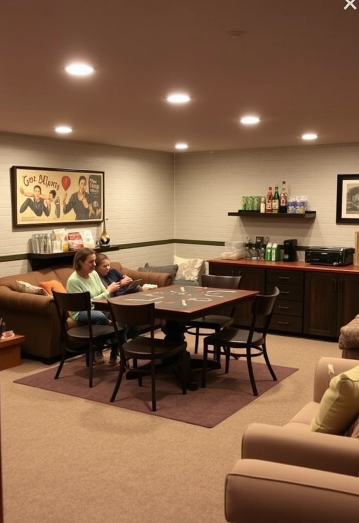 22 Basement Ideas That Will Transform Your Space Into a Cozy Retreat (You Won't Believe #10!) - 20. Family Game Night Zone