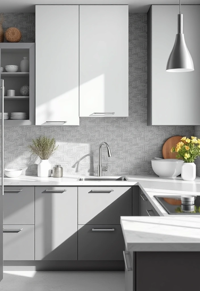 21 Stunning Grey and White Kitchen Ideas That Will Transform Your Space! - 14. Textured Surfaces