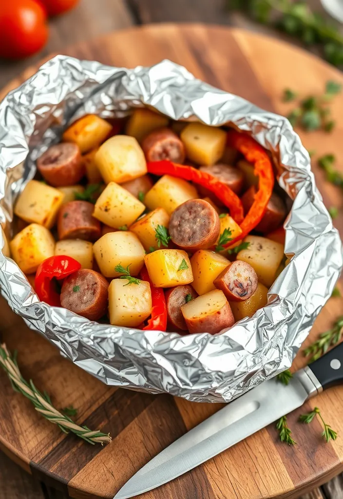 20 Foil Packet Meals You’ll Wish You Discovered Sooner (Perfect for Grilling!) - 3. Sausage and Potato Hash