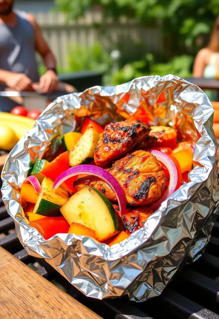 20 Foil Packet Meals You’ll Wish You Discovered Sooner (Perfect for Grilling!) - 2. BBQ Chicken & Veggie Packets