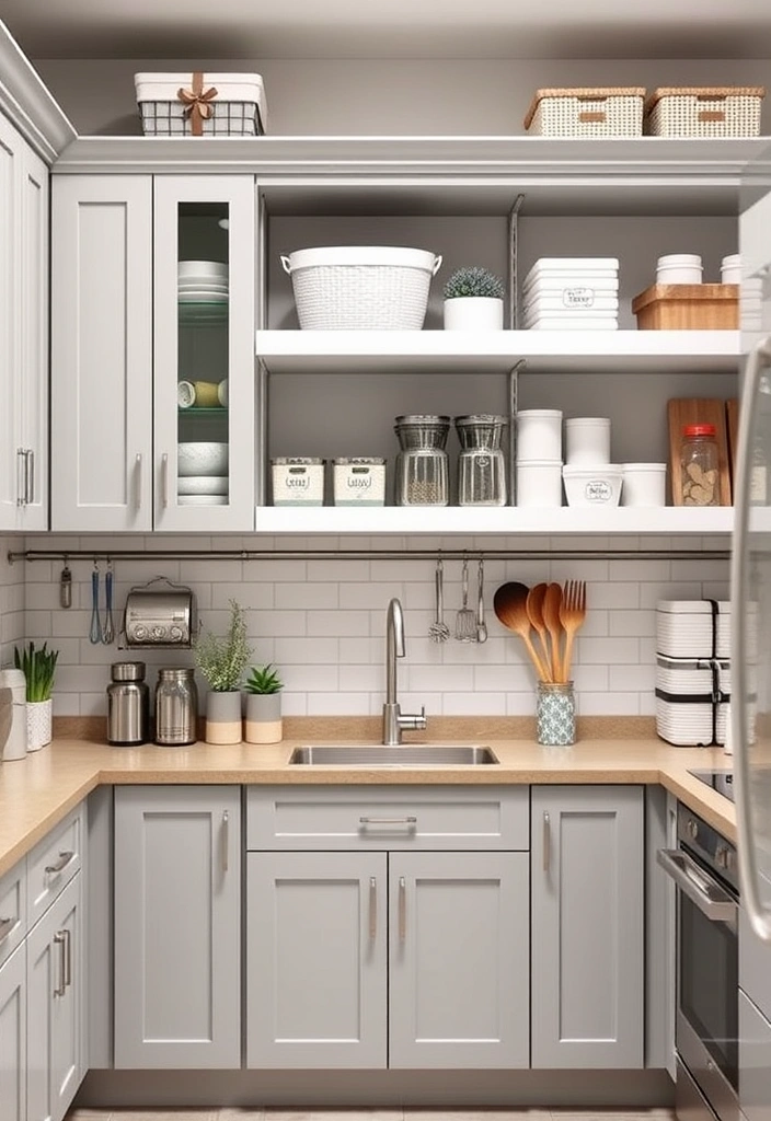 21 Stunning Grey and White Kitchen Ideas That Will Transform Your Space! - 12. Smart Storage Solutions