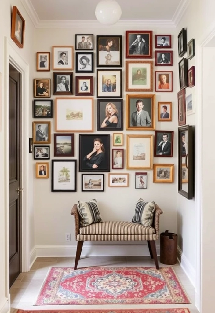 28 Foyer Accent Wall Ideas That Will Transform Your Entryway (You Won't Believe #15!) - 15. The Unexpected Gallery Wall (You Won't Believe #15!)