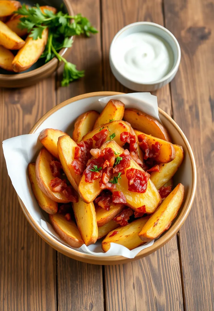 22 Genius Ways to Cook Bacon in the Oven (and Keep Your Kitchen Mess-Free!) - 7. Bacon-Sprinkled Potato Wedges