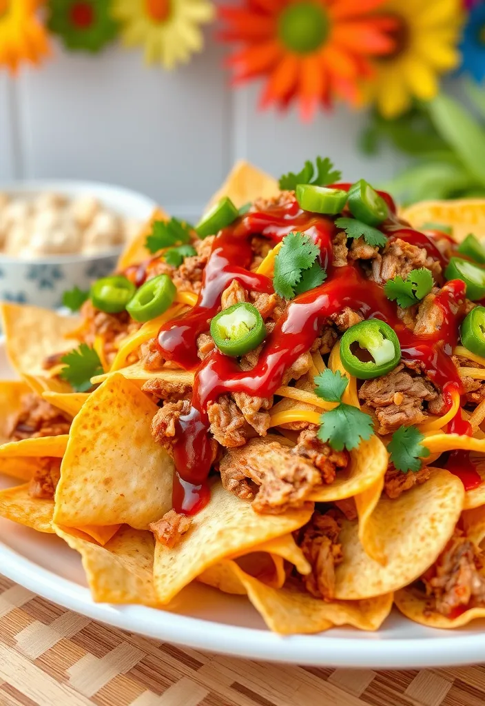 22 BBQ Food Ideas That Will Make Your Summer Parties Unforgettable! - 9. BBQ Pulled Pork Nachos