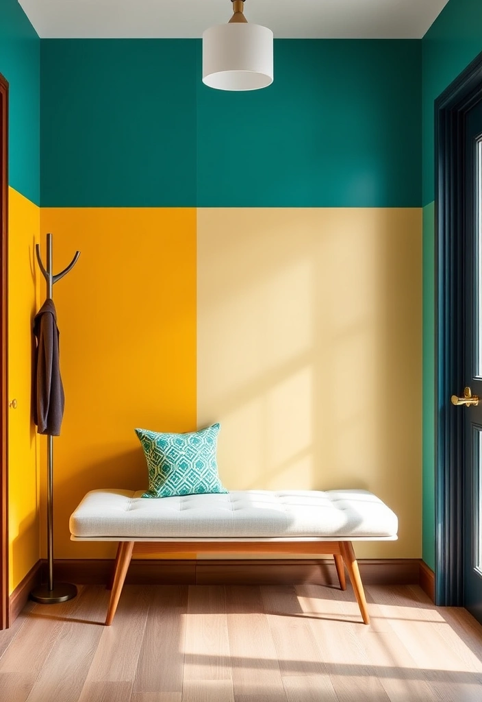 28 Foyer Accent Wall Ideas That Will Transform Your Entryway (You Won't Believe #15!) - 1. Bold Color Block