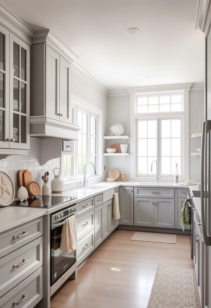 21 Stunning Grey and White Kitchen Ideas That Will Transform Your Space! - 6. Coastal Inspired