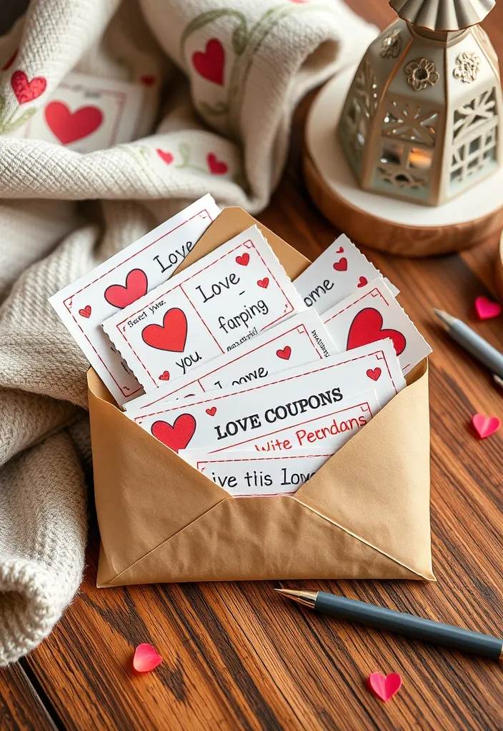 23 Homemade Valentine Gift Ideas for Him That Will Make His Heart Melt! - 2. Handwritten Love Coupons