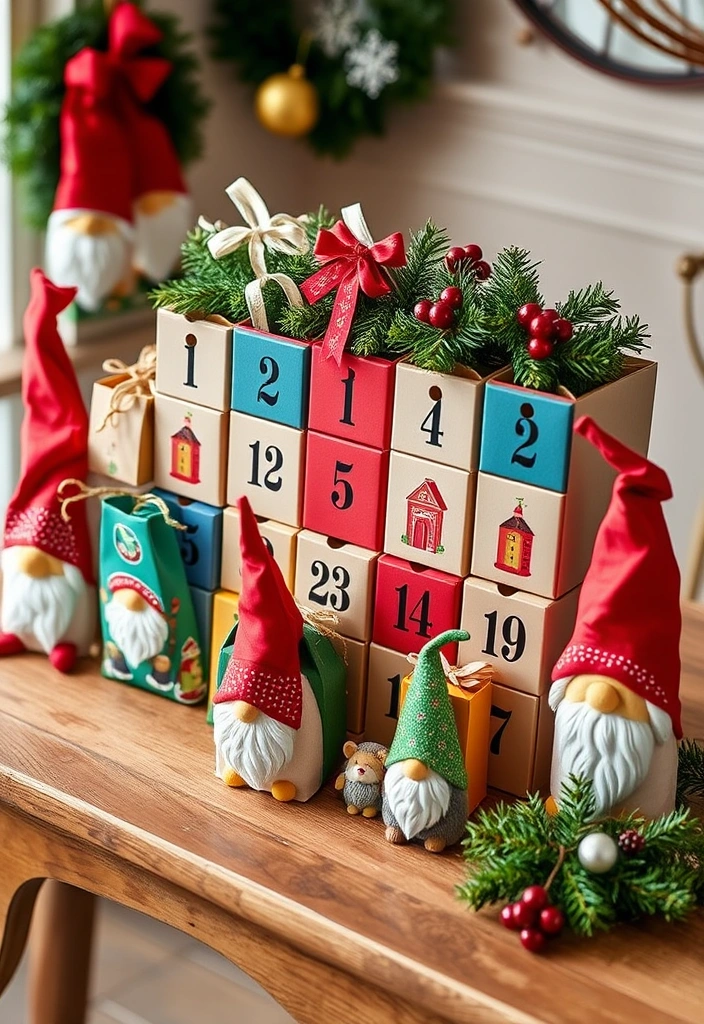 23 DIY Christmas Gnomes That’ll Make Your Holidays Extra Magical! (You Won't Believe #12!) - 7. Gnome Advent Calendar