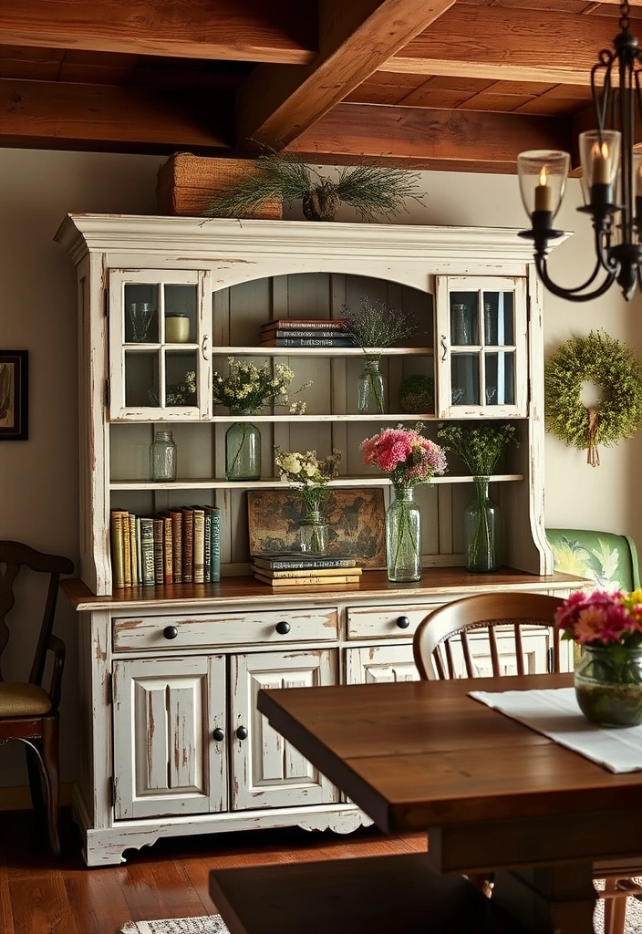 26 Hutch Redo Ideas That Will Transform Your Space (You Won't Believe #14!) - 2. Rustic Farmhouse Charm