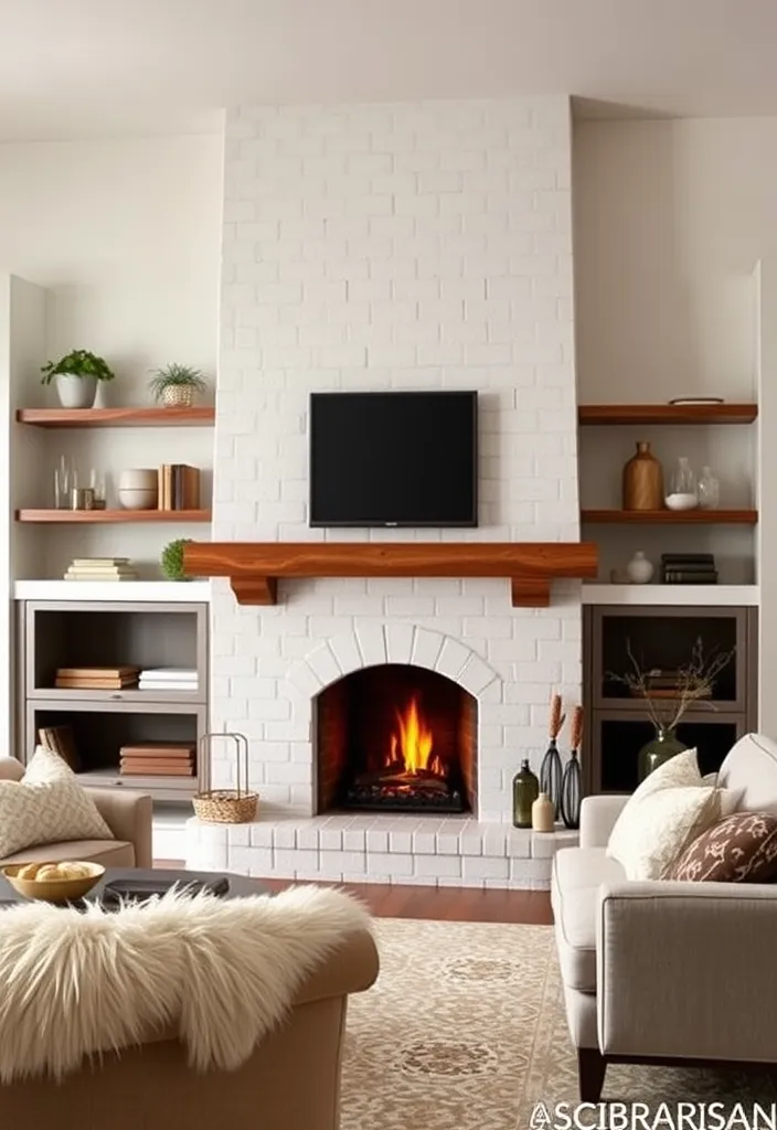 26 Farmhouse Fireplace Ideas That'll Make Your Home Feel Like a Cozy Retreat! - 13. Farmhouse Fireplace with a Unique Shape