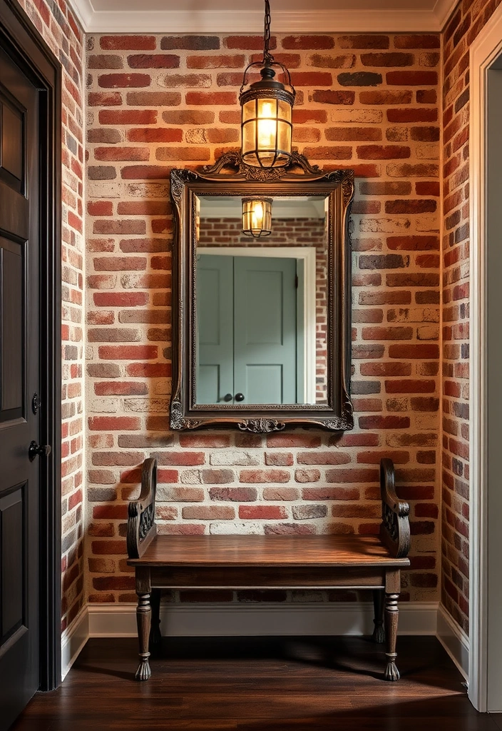 28 Foyer Accent Wall Ideas That Will Transform Your Entryway (You Won't Believe #15!) - 5. Classic Brick Wall